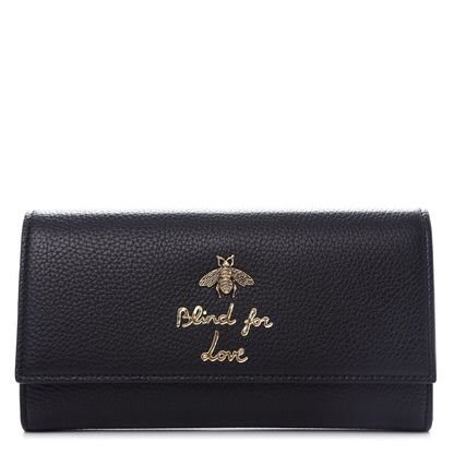 Gucci Calfskin Animalier Continental Wallet Black 1 of 7