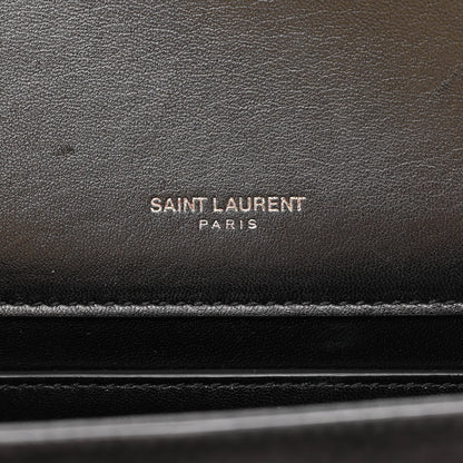 Saint Laurent Suede Sequin Small Classic Monogram Kate Satchel Black 6 of 10