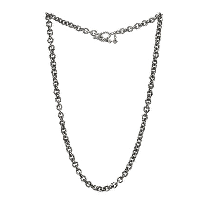 David Yurman Sterling Silver 6mm Oval Cable Link Toggle Necklace 18" 2 of 3
