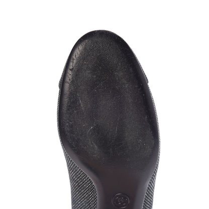 Chanel Metallic Mesh Quilted CC Cap Toe Pumps 38.5 Black Silver 11 of 12