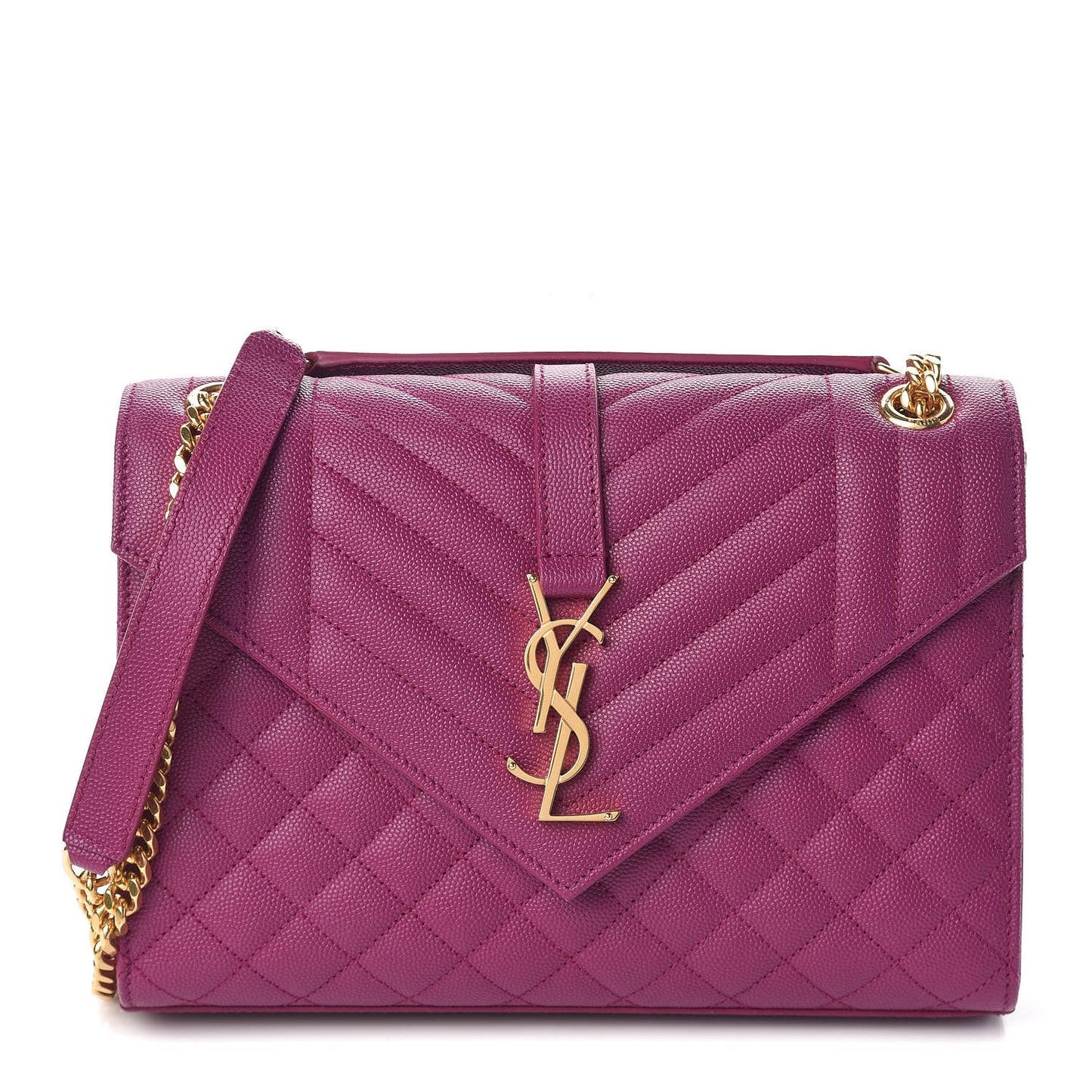 Grain De Poudre Medium Tri-Quilt Monogram Satchel Purple