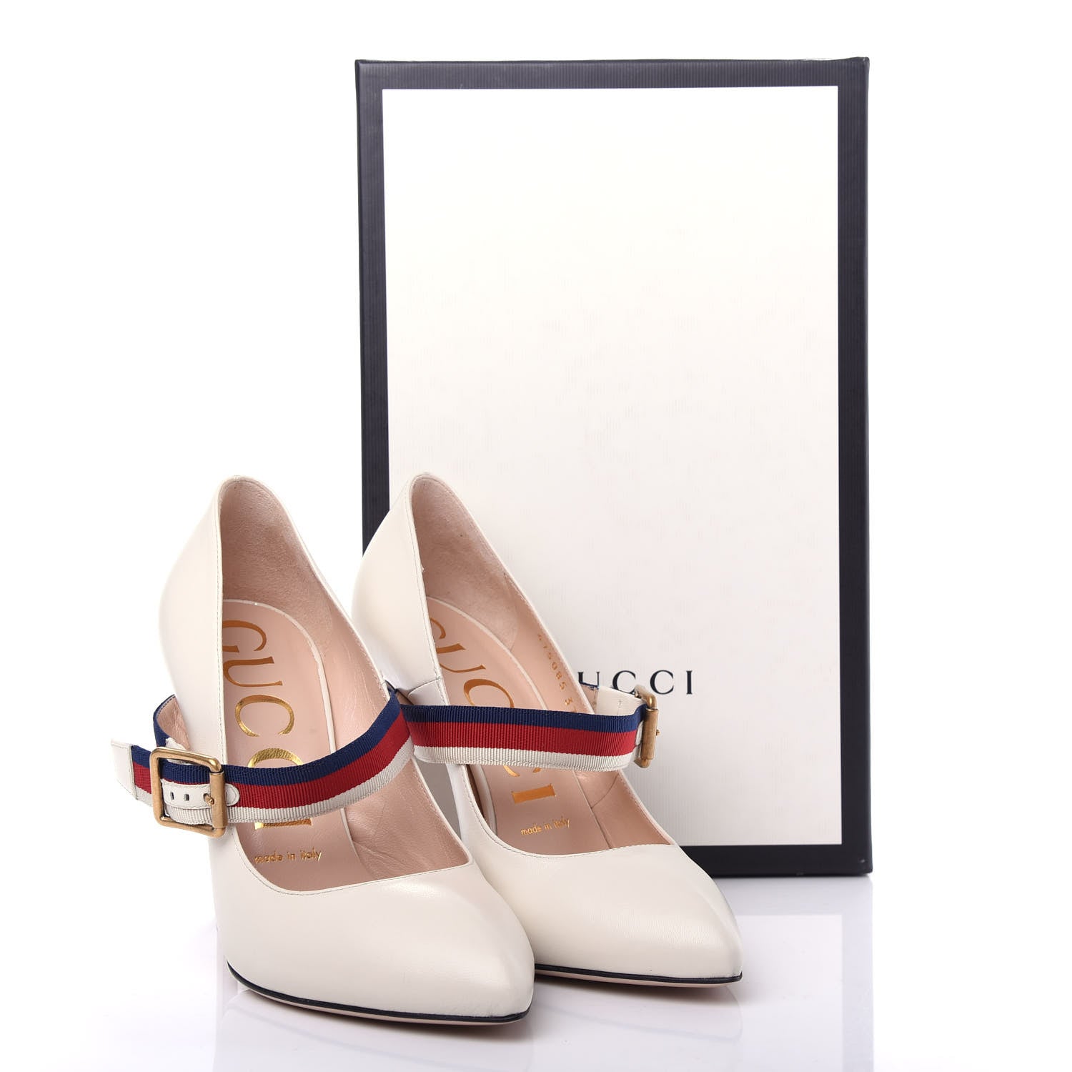 Gucci Malaga Kid Sylvie High Heel Pumps 37 White 12 of 12