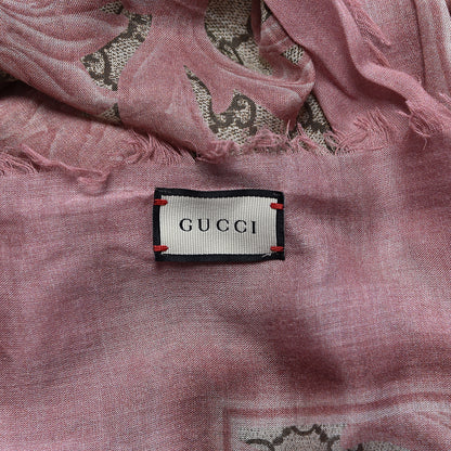 Gucci Modal Silk GG Monogram Big Arabesque Shawl Beige Pink 3 of 4