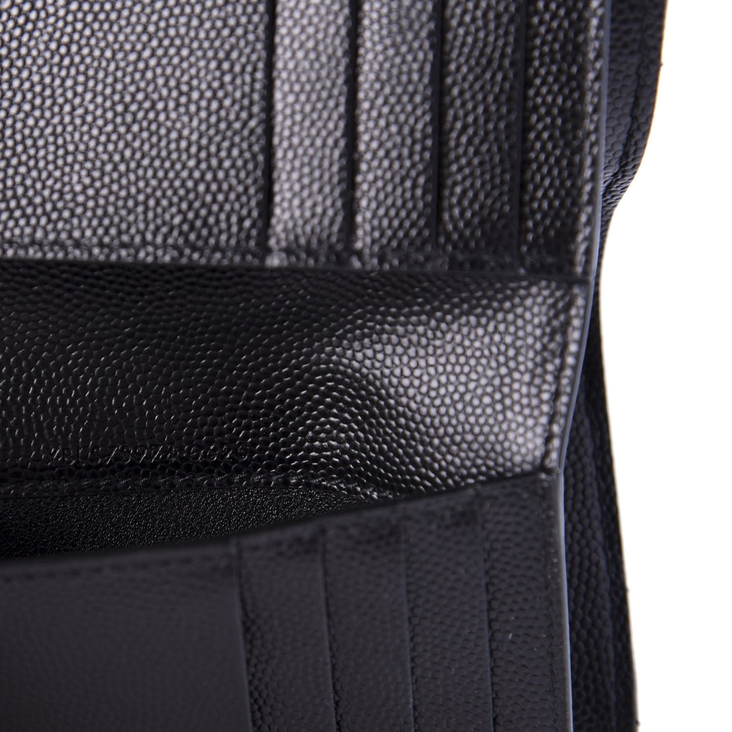 Grain De Poudre Matelasse Chevron Monogram Zipped Two-Part Wallet Black