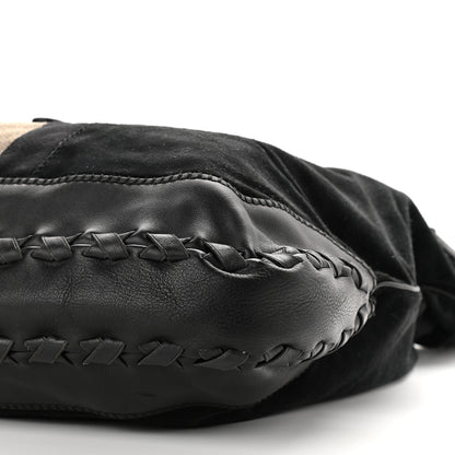 Gucci Calfskin Suede Large New Jackie Web Shoulder Bag Black 9 of 9