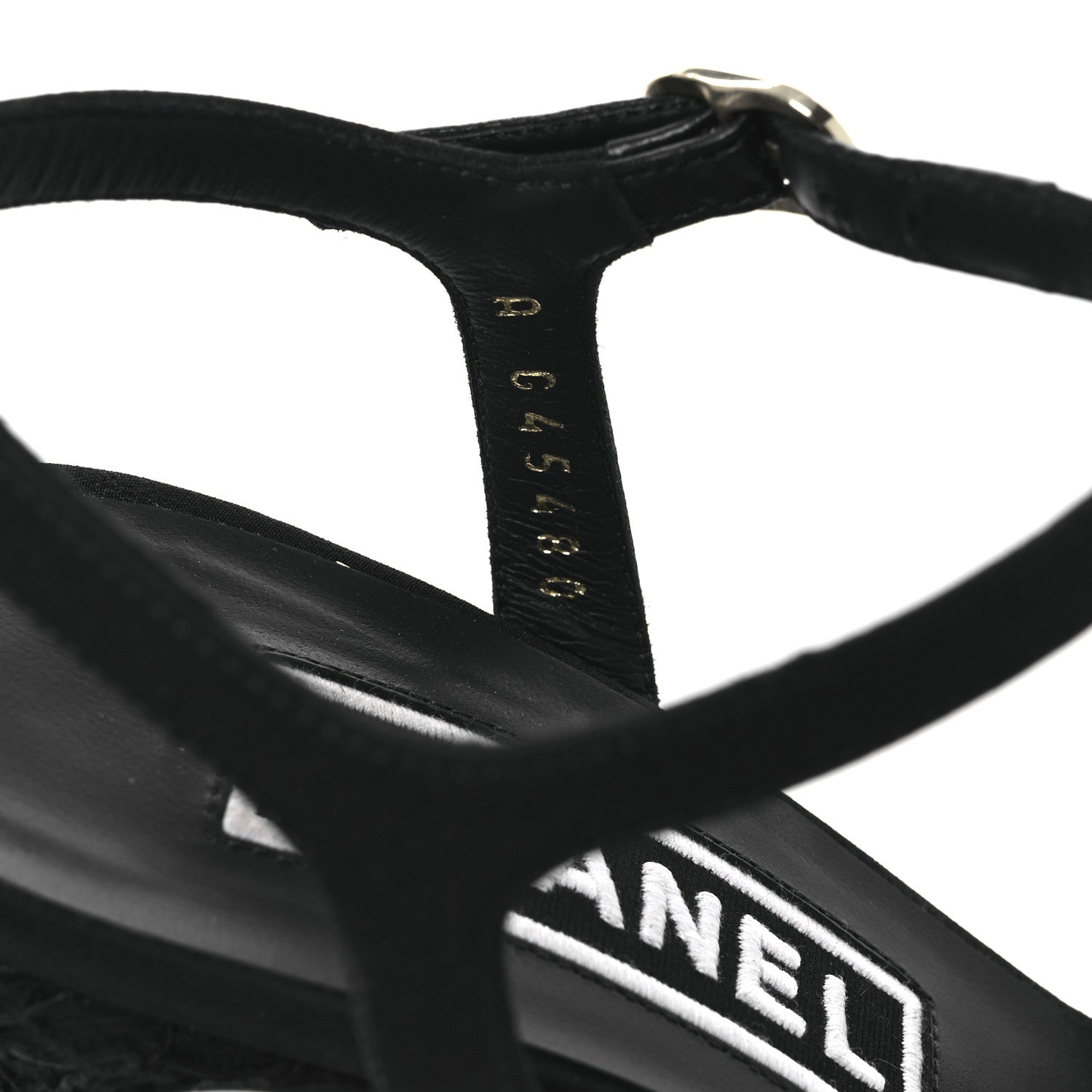 Chanel Cotton Lace CC Platform Sandals 36.5 Black 10 of 13