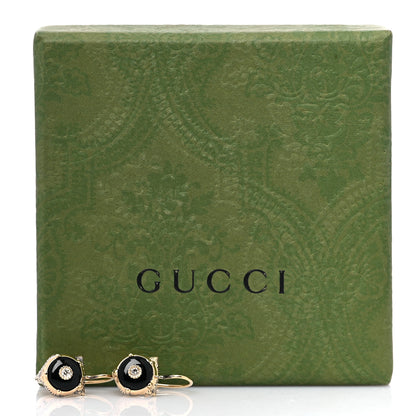 Gucci 18K Yellow Gold Diamond Black Onyx Le Marche Des Merveilles Feline Earrings 5 of 5