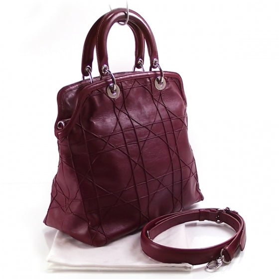 Lambskin Cannage Medium Granville Tote Red