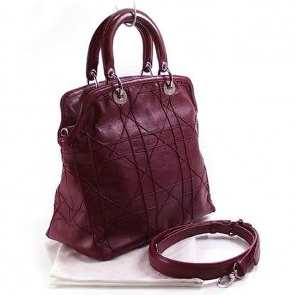 Christian Dior Lambskin Cannage Medium Granville Tote Red 3 of 11