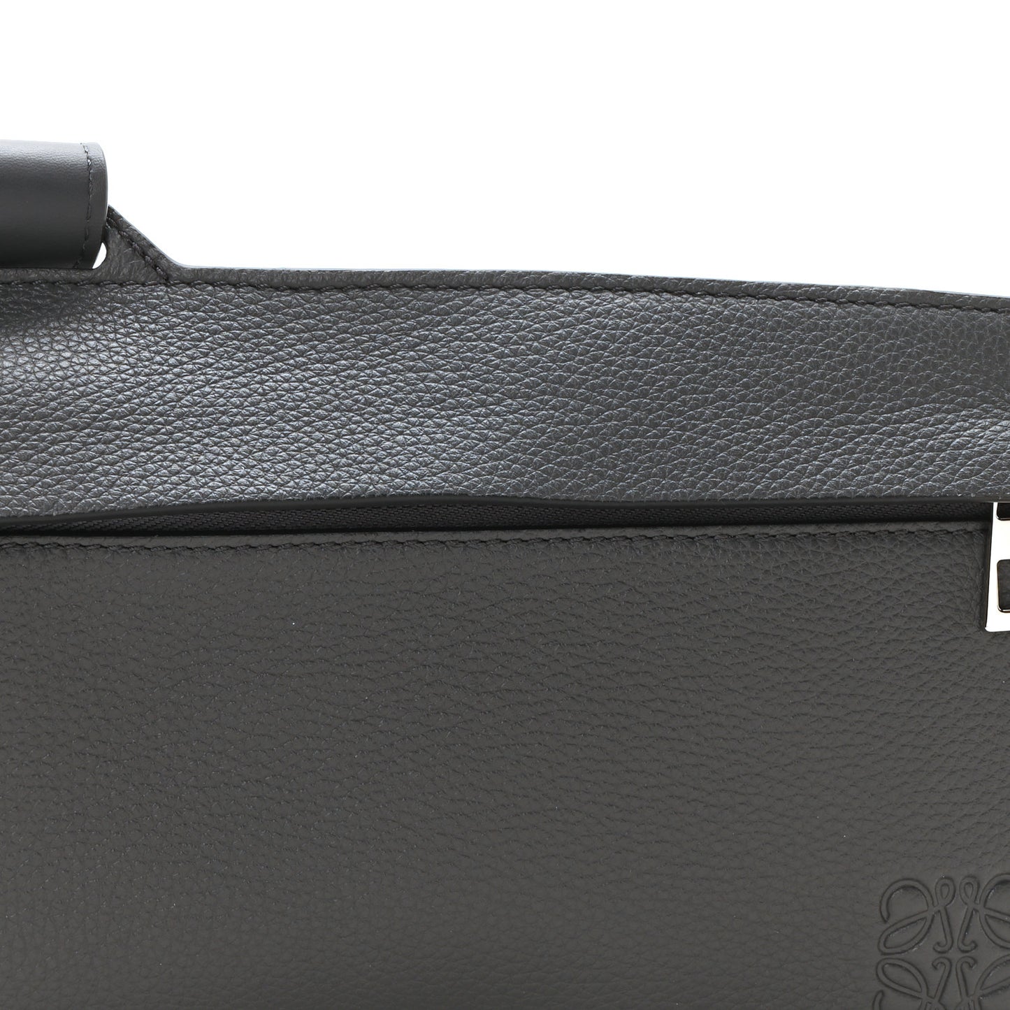 Soft Grained Calfskin Vertical T-Pocket Crossbody Bag Anthracite