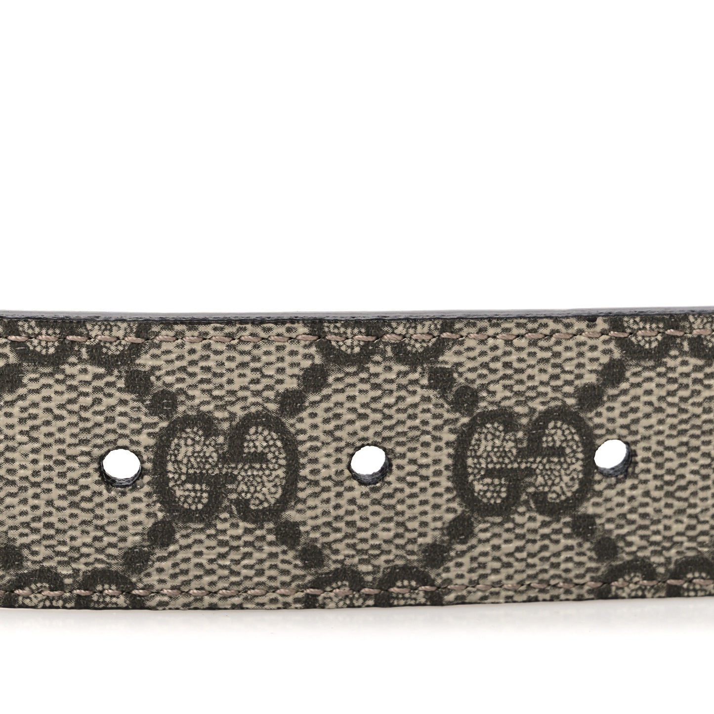 GG Supreme Monogram Plutone Calfskin Double G Reversible 80 32 Belt Beige Ebony Mystic White