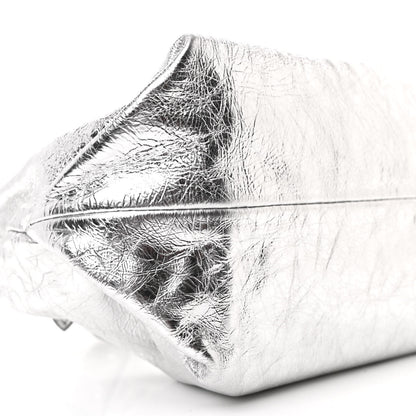 Khaite Metallic Crinkled Calfskin Beatrice Small Hobo Silver 8 of 9