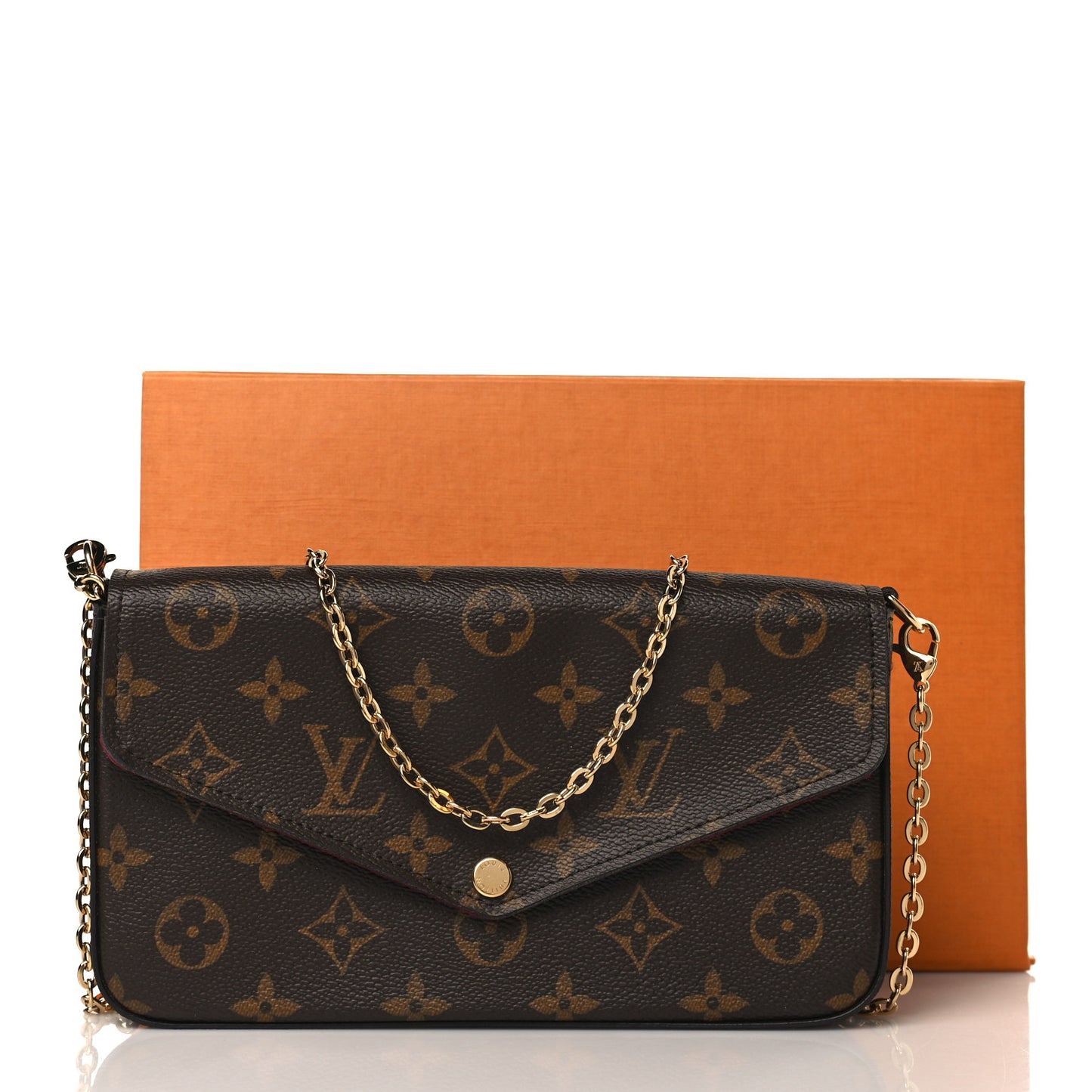 Monogram Pochette Felicie Chain Wallet Fuchsia