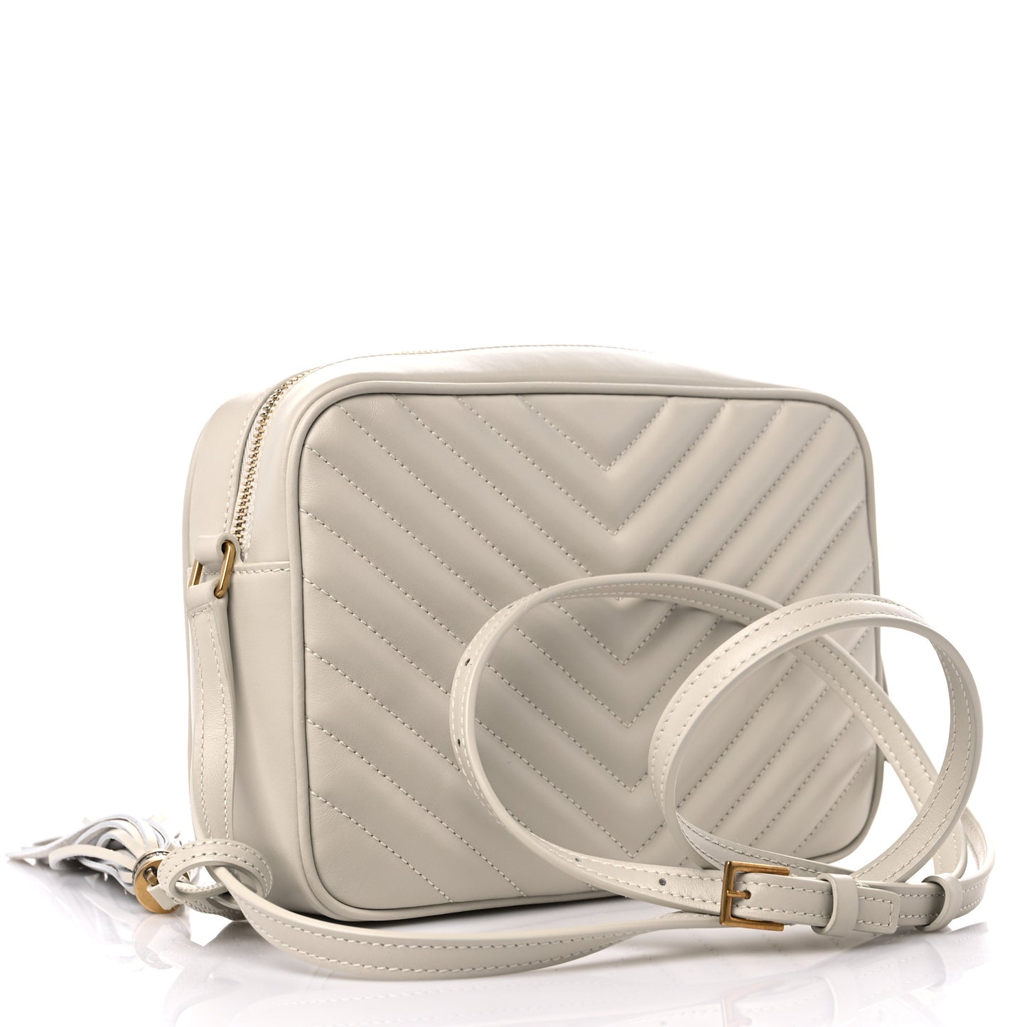 Calfskin Matelasse Monogram Lou Camera Bag Crema Soft