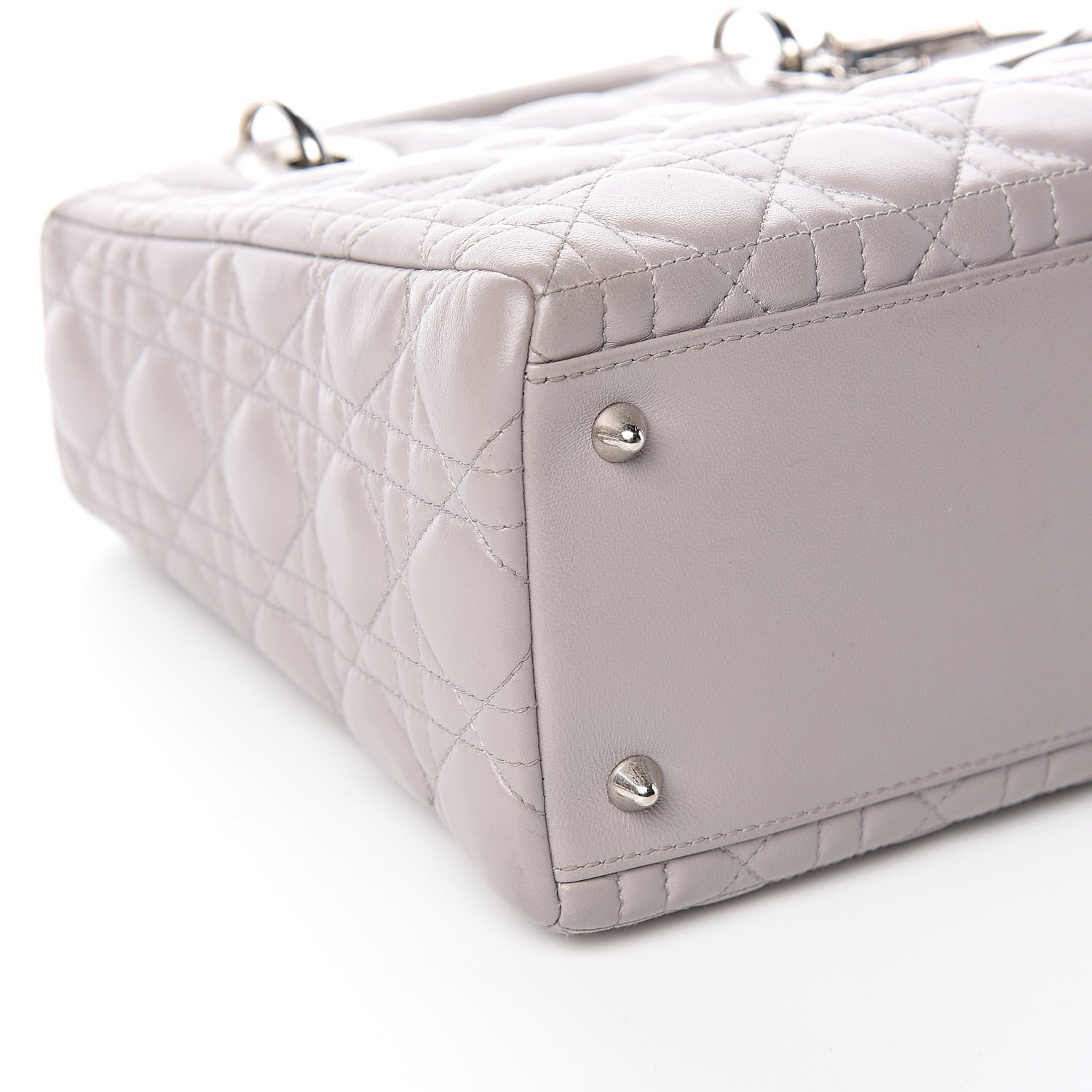 Christian Dior Lambskin Cannage Medium Lady Dior Grey 8 of 10