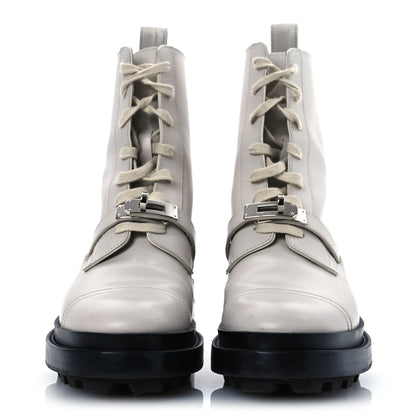Hermes Glossed Calfskin Funk Ankle Boots 37.5 Beige Glaise 3 of 16