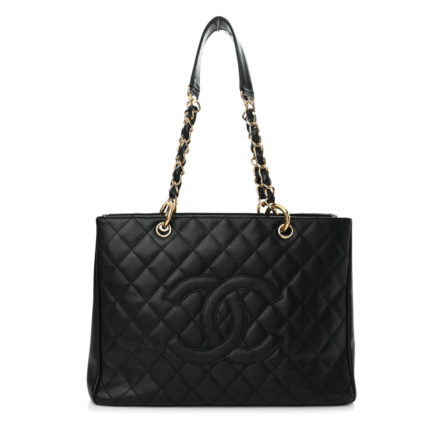 Caviar Quilted Grand Shopping Tote GST Black