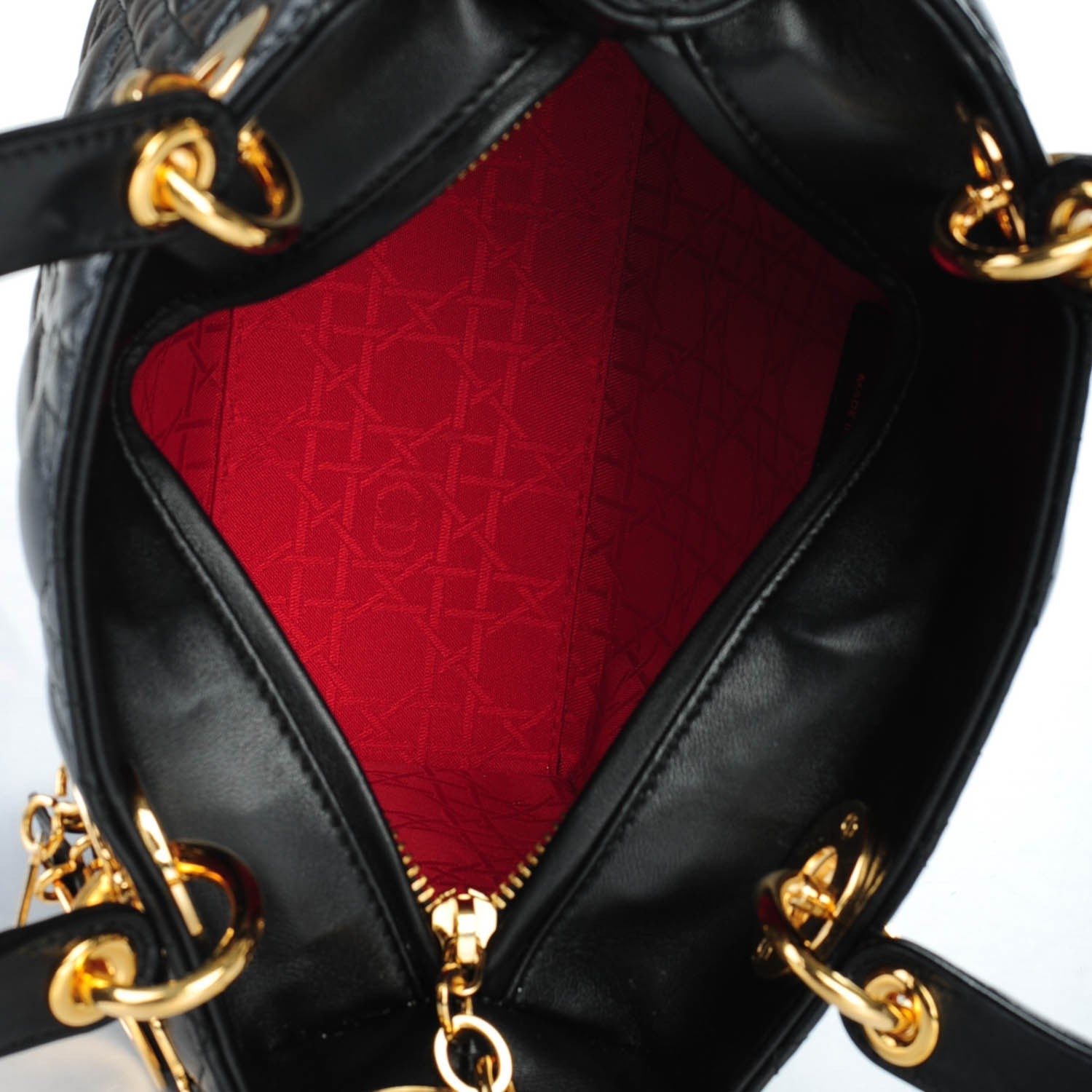 Christian Dior Lambskin Cannage Medium Lady Dior Black 5 of 7