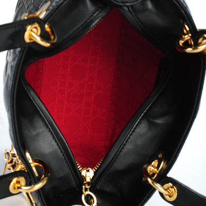 Christian Dior Lambskin Cannage Medium Lady Dior Black 5 of 7