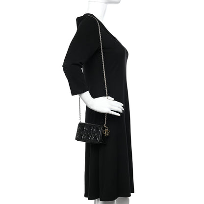 Christian Dior Patent Cannage Nano Lady Dior Pouch Black 2 of 13