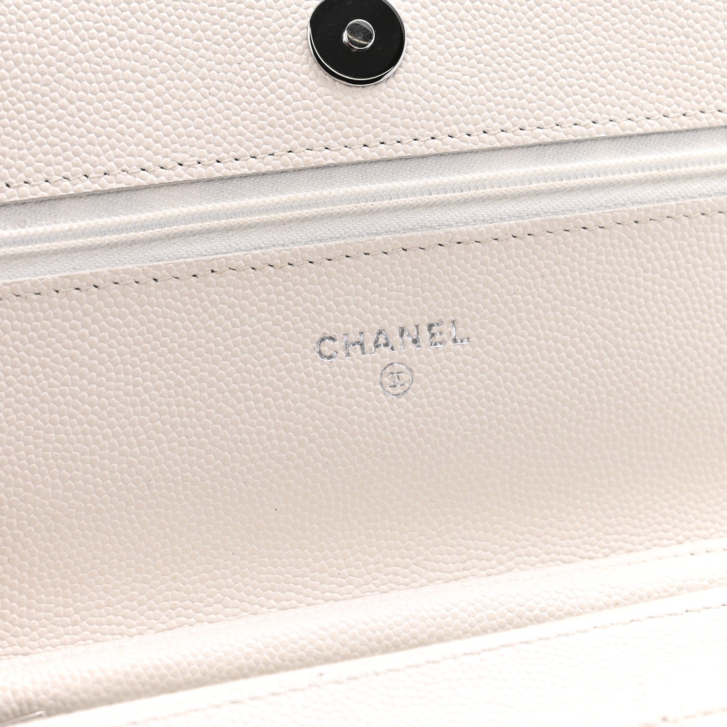 Chanel Caviar Quilted CC Logo Wallet on Chain WOC White 6 of 15