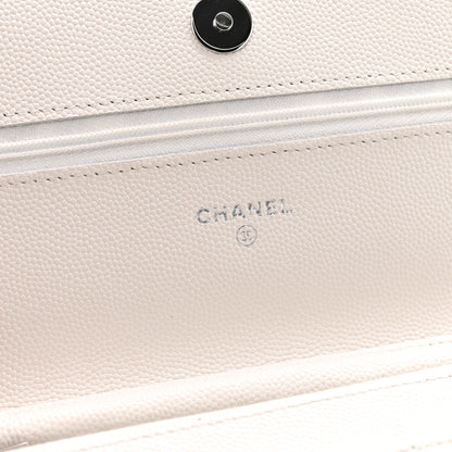 Chanel Caviar Quilted CC Logo Wallet on Chain WOC White 6 of 15
