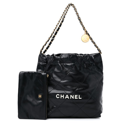 Chanel Calfskin Quilted Small Chanel 22 Black 1 of 9