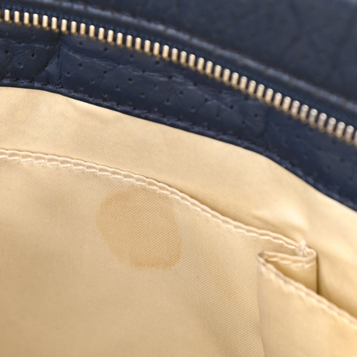 Calfskin Perforated Large 50's Satchel Marine Fonce