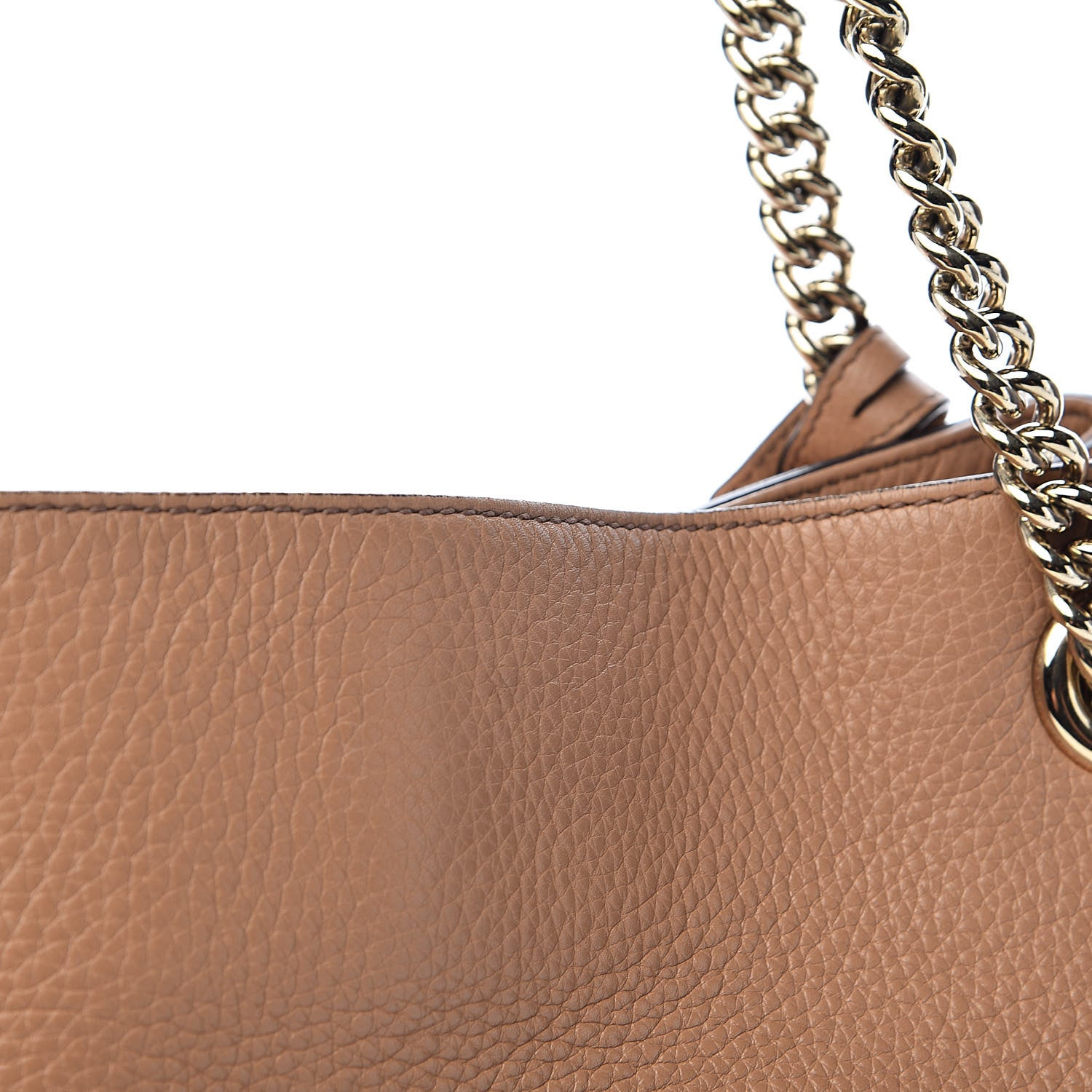Gucci Pebbled Calfskin Medium Soho Chain Shoulder Bag Rose Beige 10 of 20