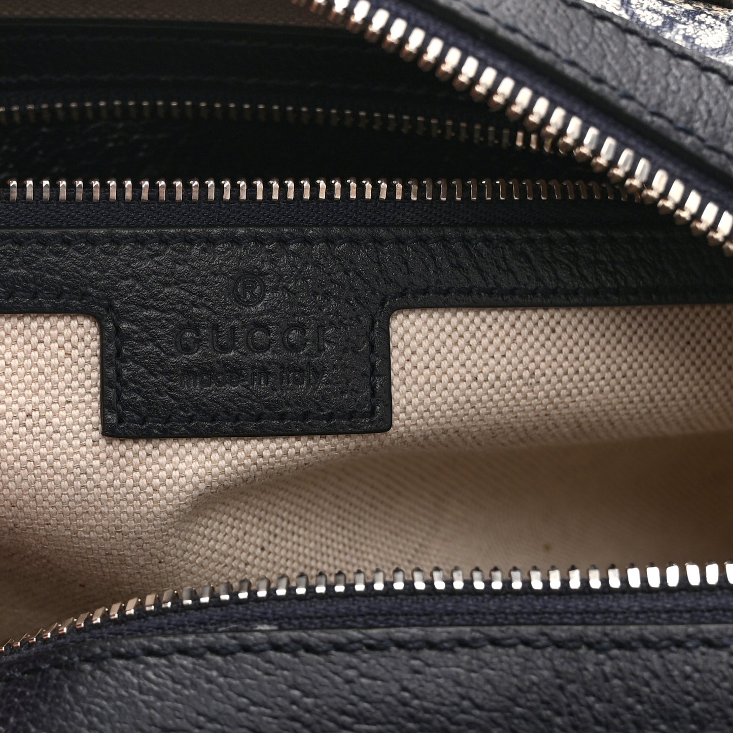 GG Supreme Monogram Web Small Ophidia Top Handle Bag Beige Blue