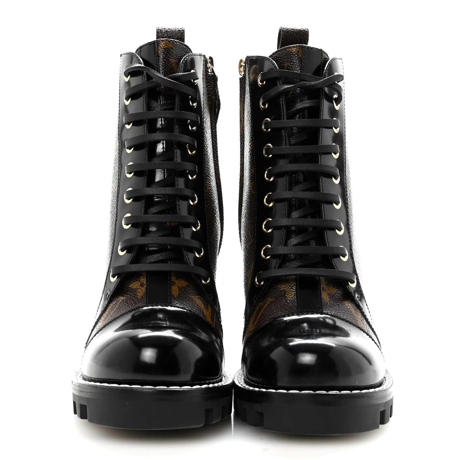 Louis Vuitton Patent Calfskin Monogram Star Trail Ankle Boots 38 Black 3 of 8