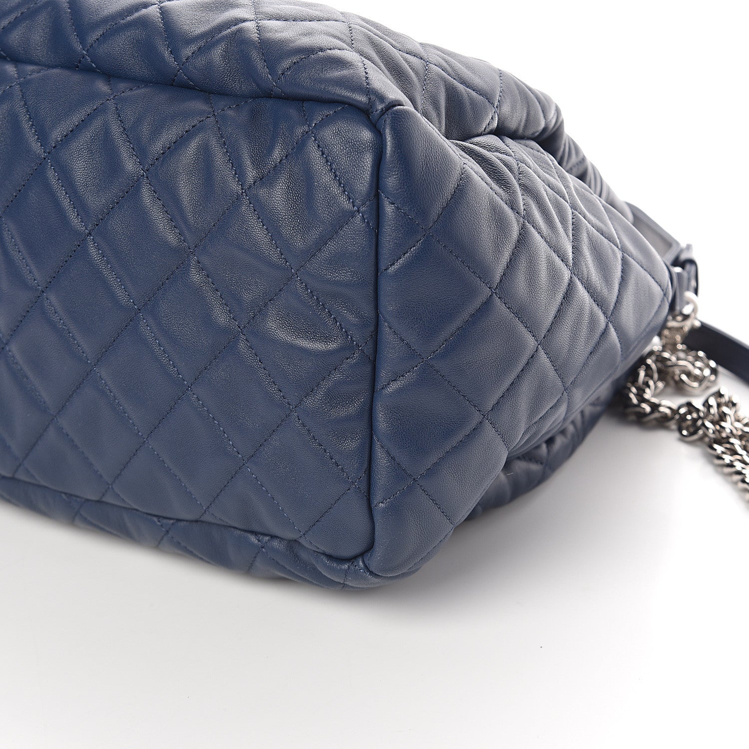 Chanel Lambskin Quilted CC Chain Drawstring Tote Blue 9 of 9