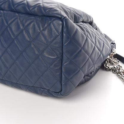 Chanel Lambskin Quilted CC Chain Drawstring Tote Blue 9 of 9