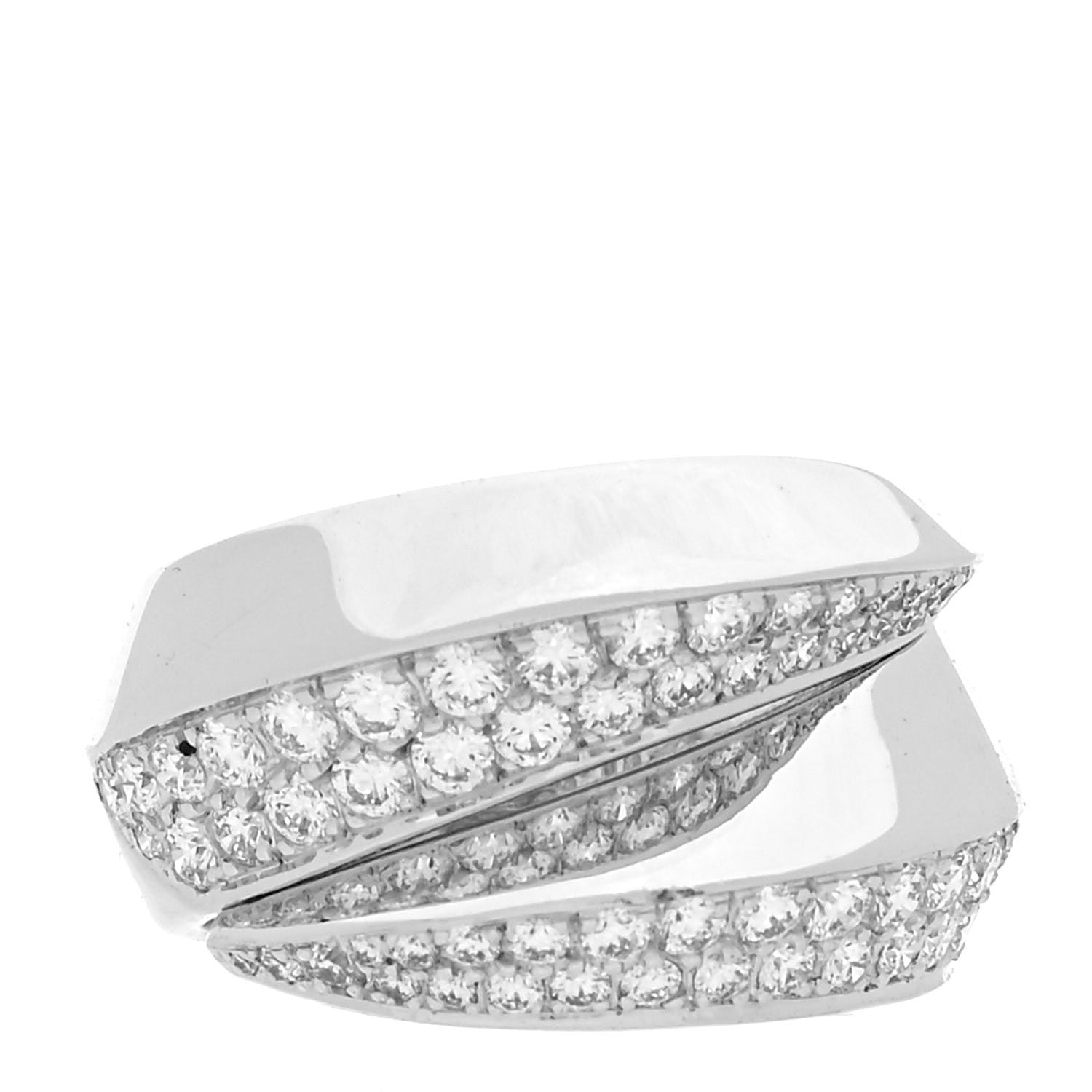 Cartier 18K White Gold Diamond Panthere Griffe Ring 53 6.25 1 of 4