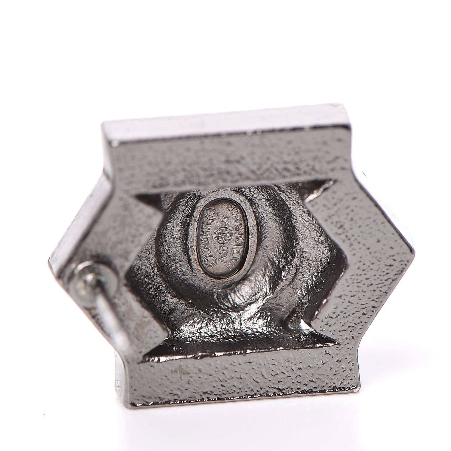 Chanel Crystal Baguette CC Stud Earrings Black 4 of 5