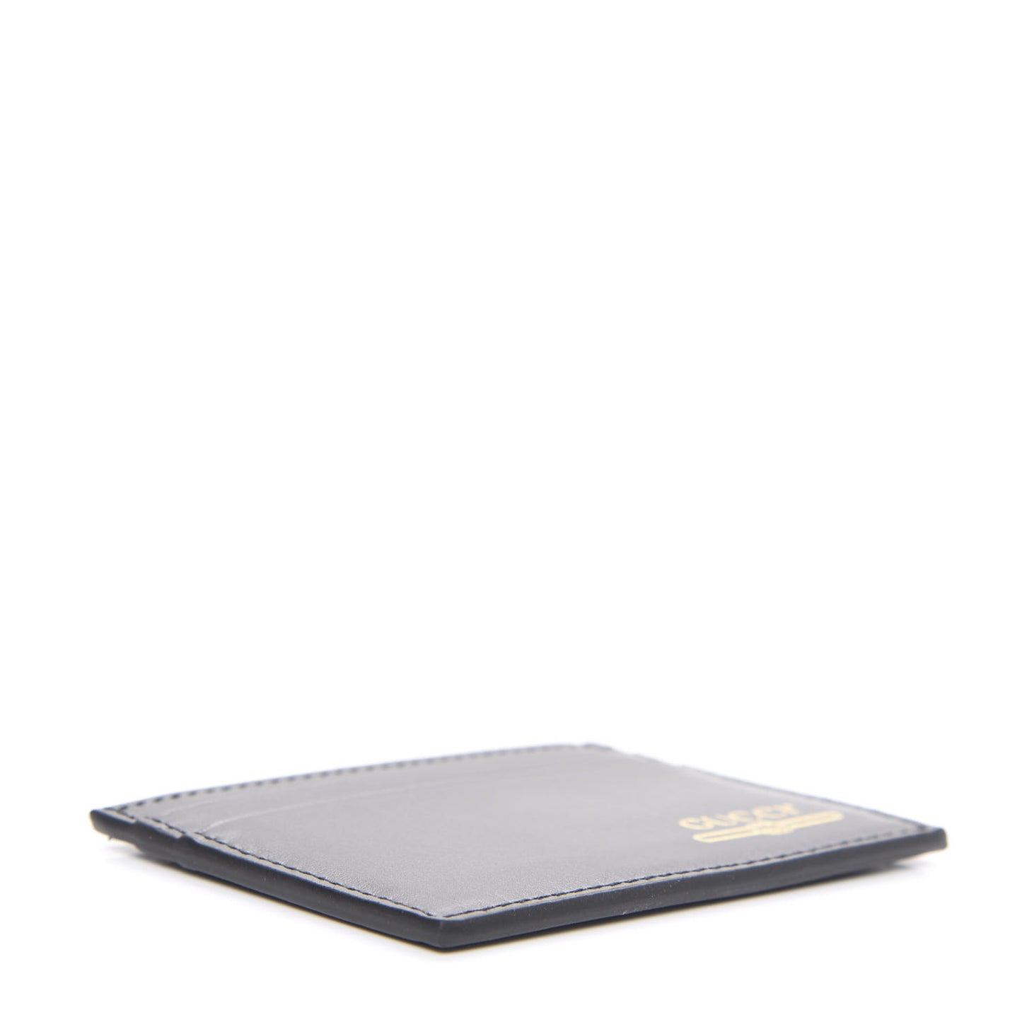 Plutone Calfskin Logo Card Holder Black