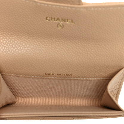 Chanel Caviar Quilted Flap Card Holder Wallet Beige 5 of 8