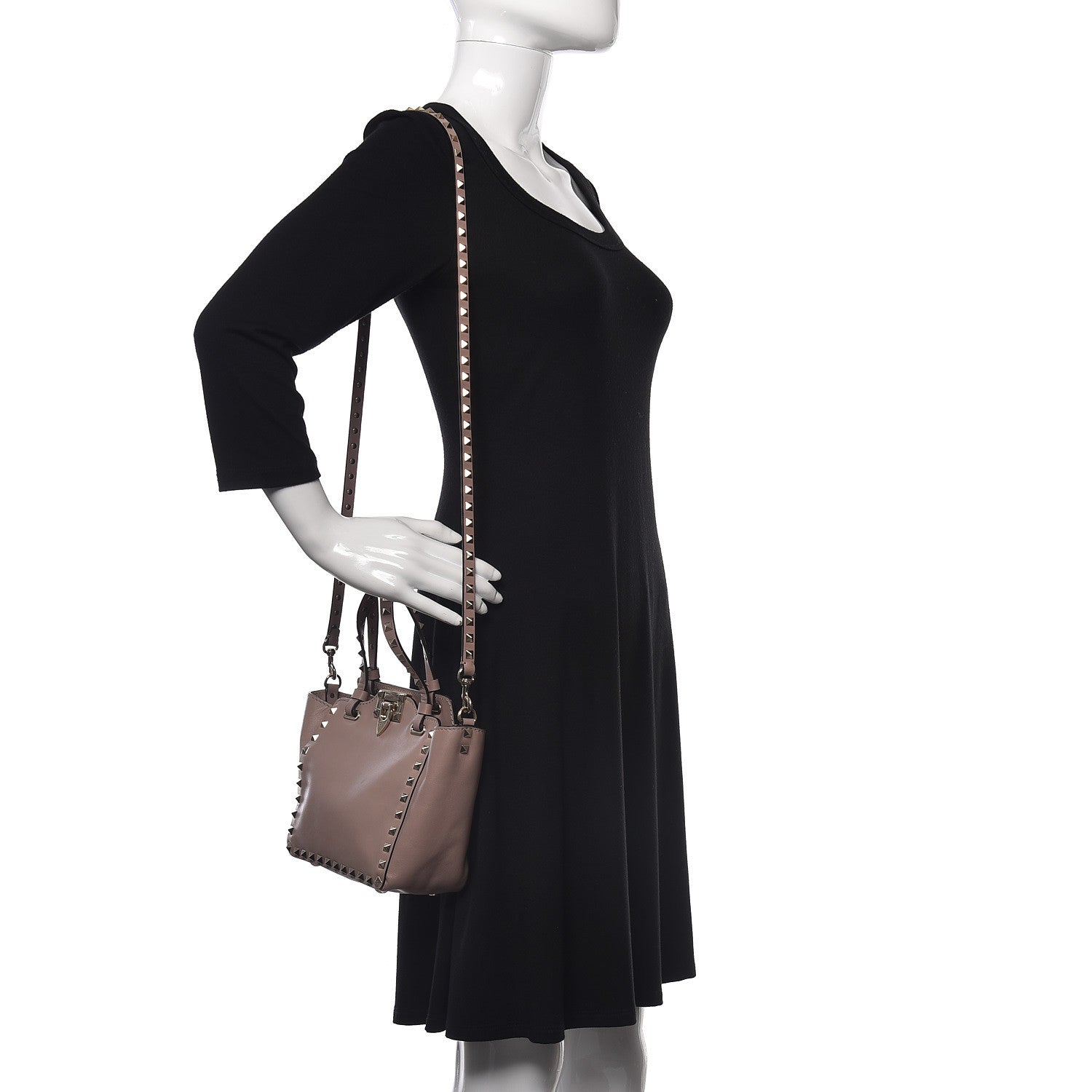 Valentino Garavani Vitello Mini Rockstud Tote Poudre 2 of 11