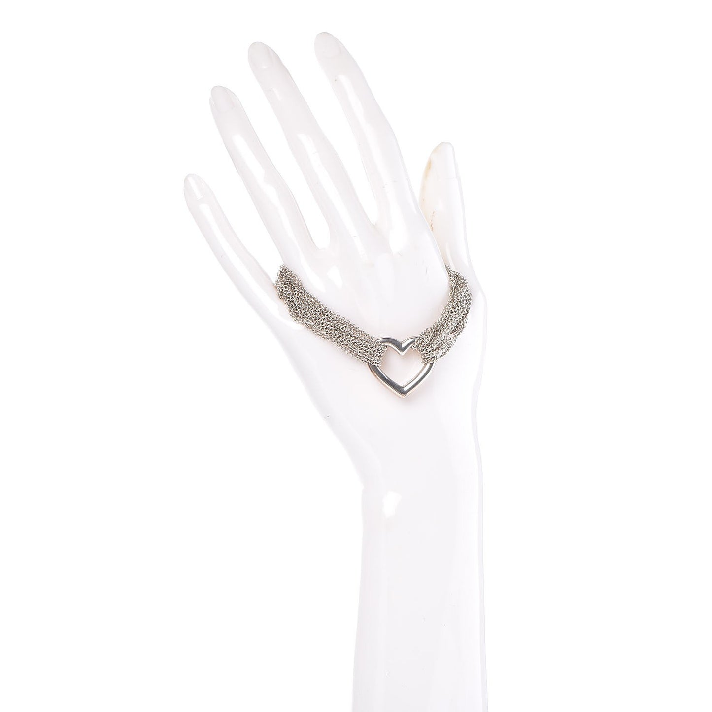 Sterling Silver Heart Mesh Bracelet