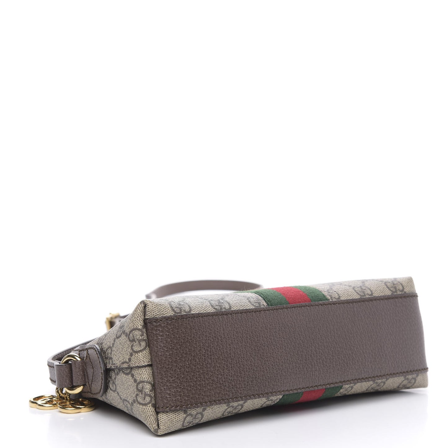 GG Supreme Monogram Textured Dollar Calfskin Web Small Ophidia Dome Shoulder Bag Beige Ebony New Acero