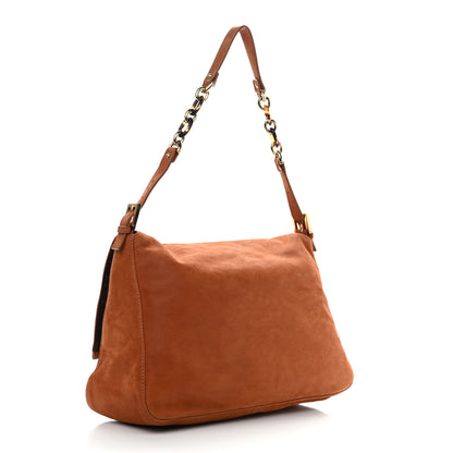 Fendi Nubuck Big Forever Mama Baguette Brown 3 of 10