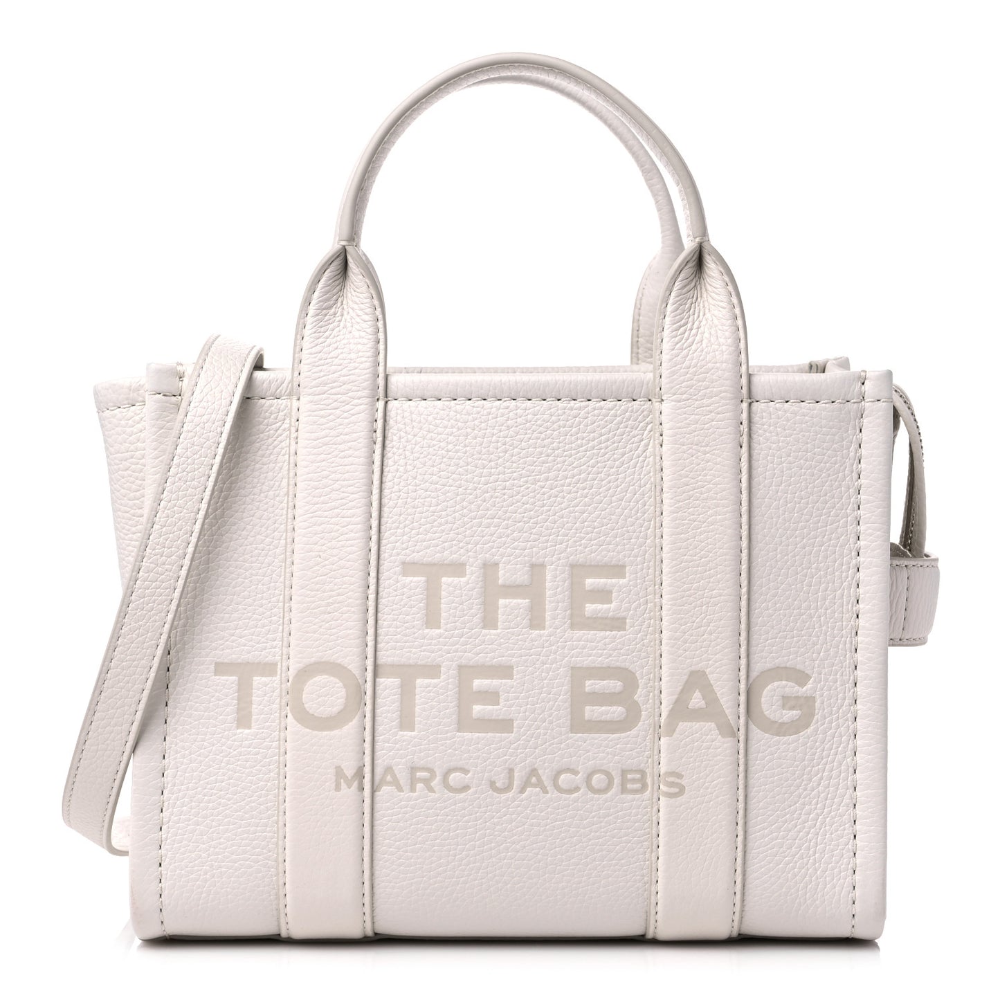 Grained Calfskin Mini The Tote Bag Cotton Silver