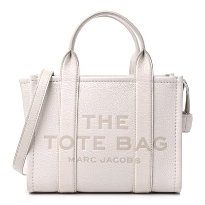 Marc Jacobs Grained Calfskin Mini The Tote Bag Cotton Silver 1 of 12