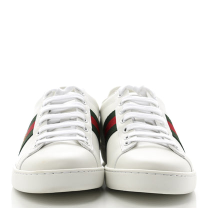 Gucci Calfskin Ayers Bee Embroidered Womens Ace Sneakers 38 White Green 2 of 9