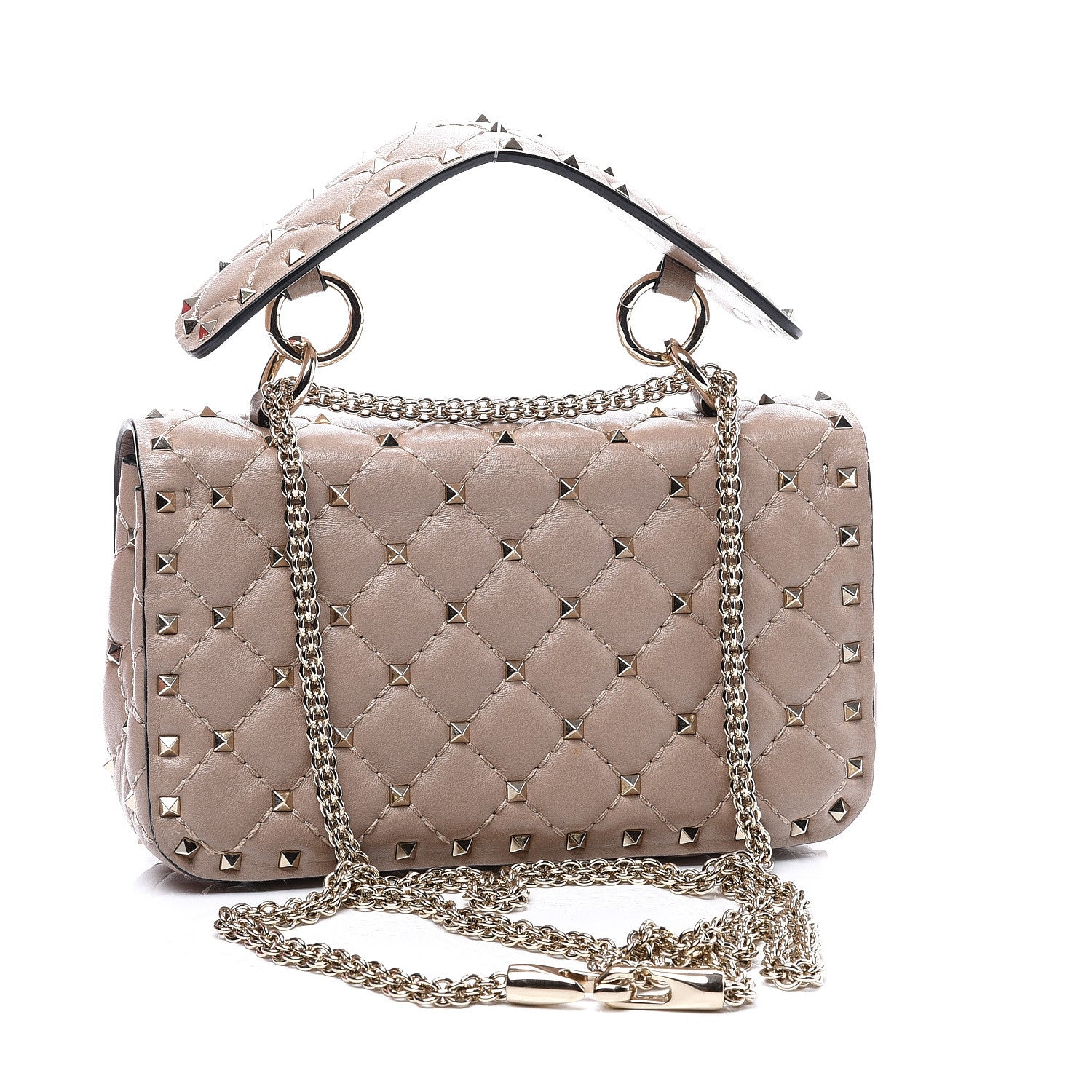 Valentino Garavani Nappa Small Rockstud Spike Shoulder Bag Poudre 2 of 10