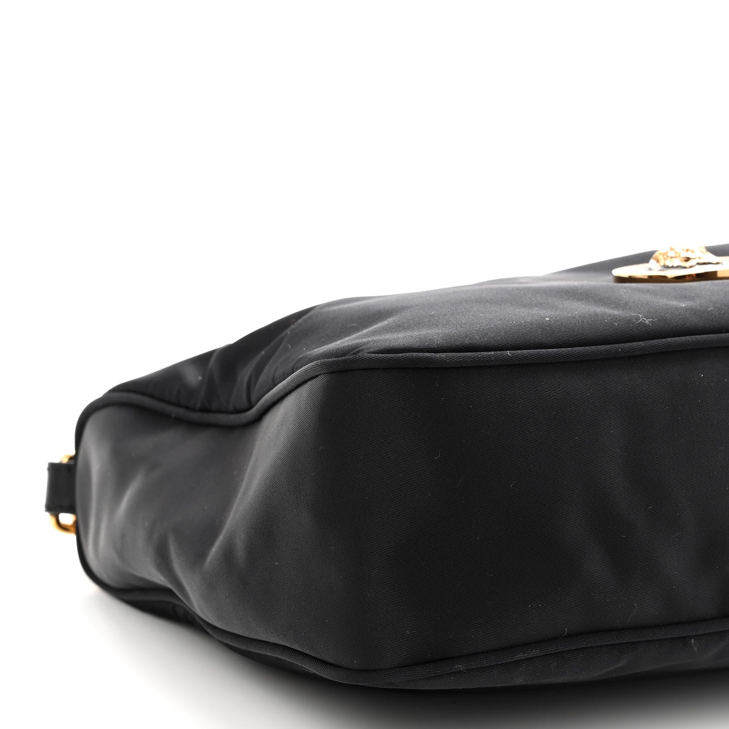 Versace Nylon Tribute Chain Crossbody Shoulder Bag Black 9 of 10