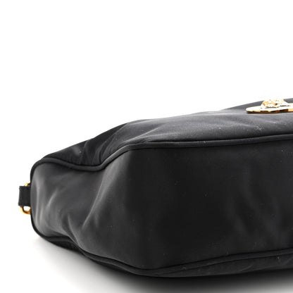 Versace Nylon Tribute Chain Crossbody Shoulder Bag Black 9 of 10