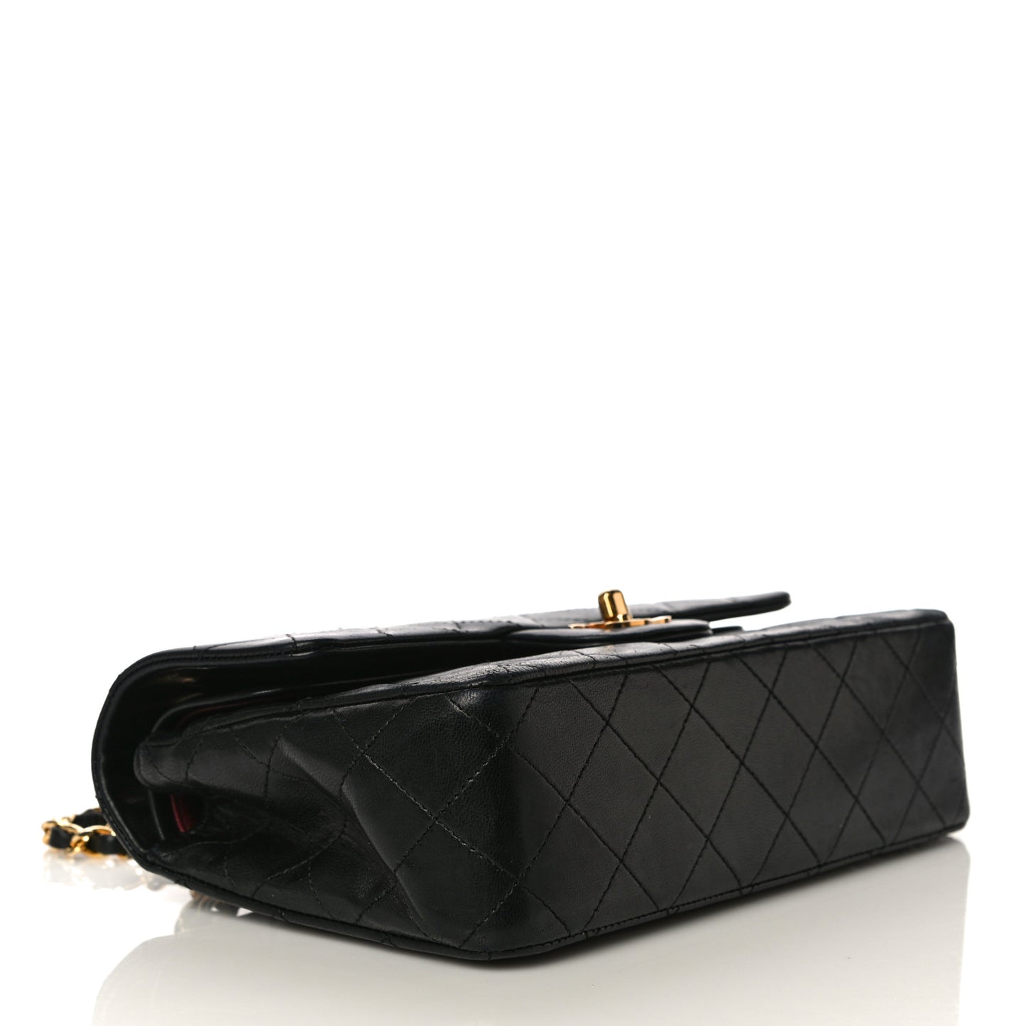 Lambskin Quilted Small Double Flap Black