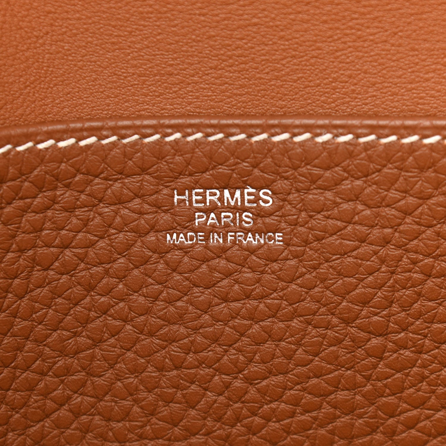 Hermes Taurillon Clemence Halzan 31 Gold 6 of 9