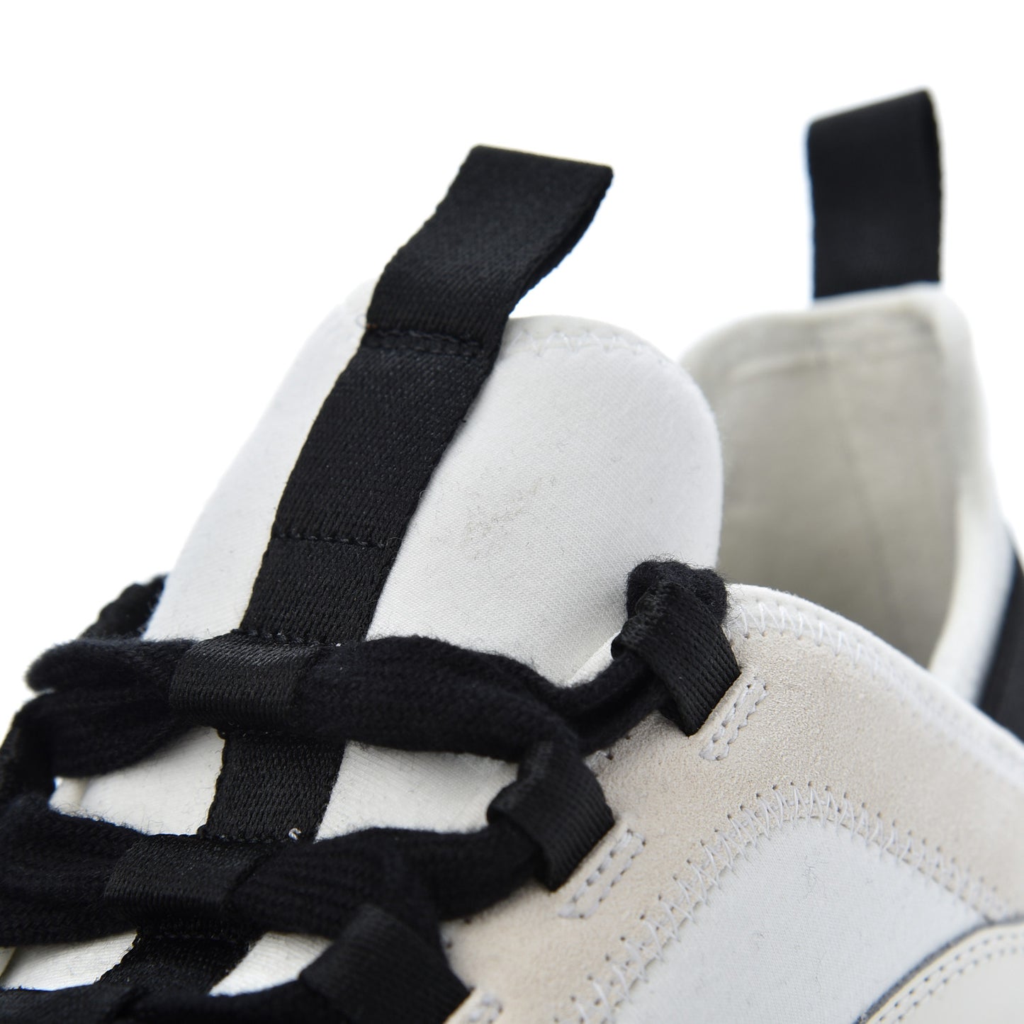 Velvet Calfskin Mixed Fibers CC Sneakers 41 Ivory Black